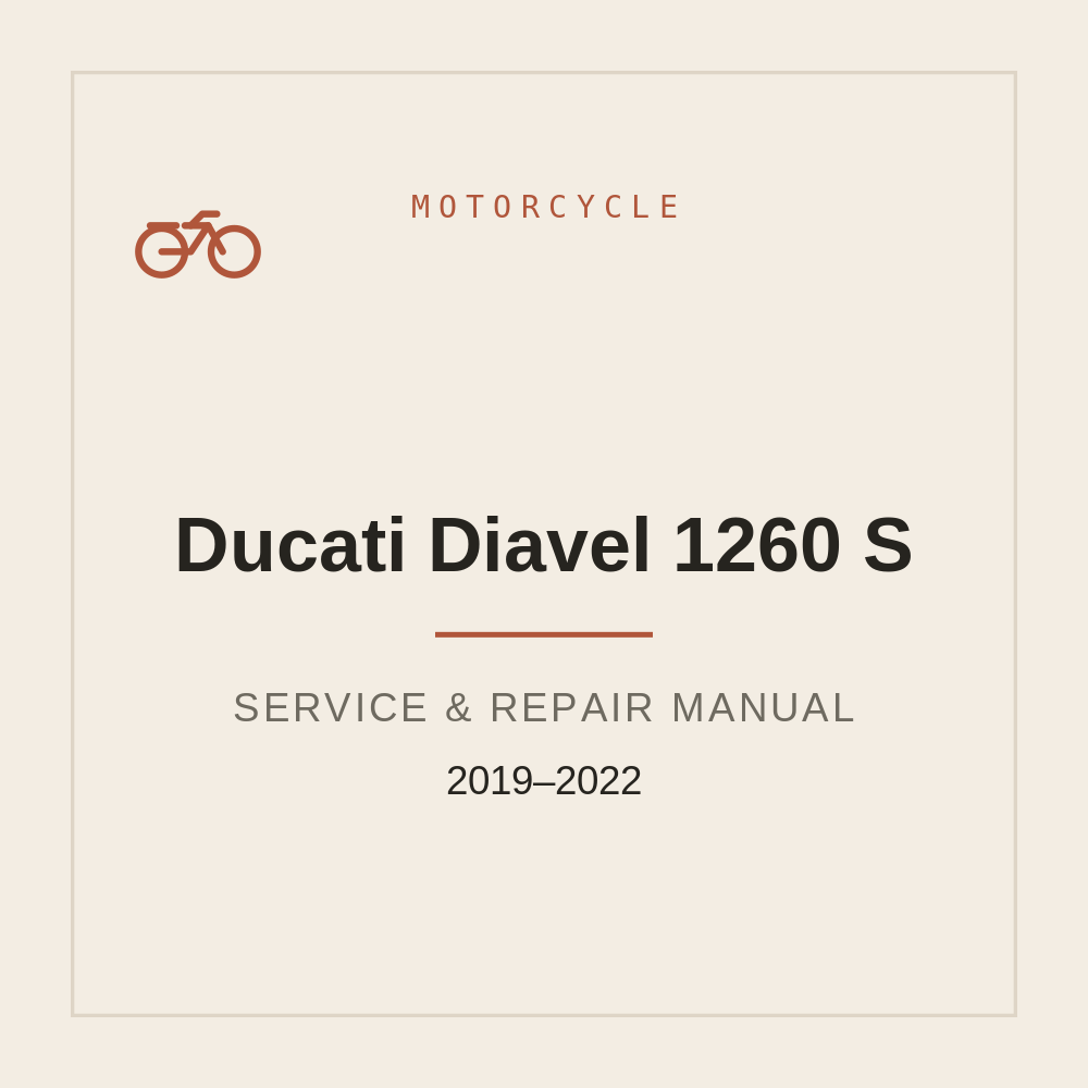 Service Repair manual For Ducati Diavel 1260 S (2019-2022) — repair manual cover
