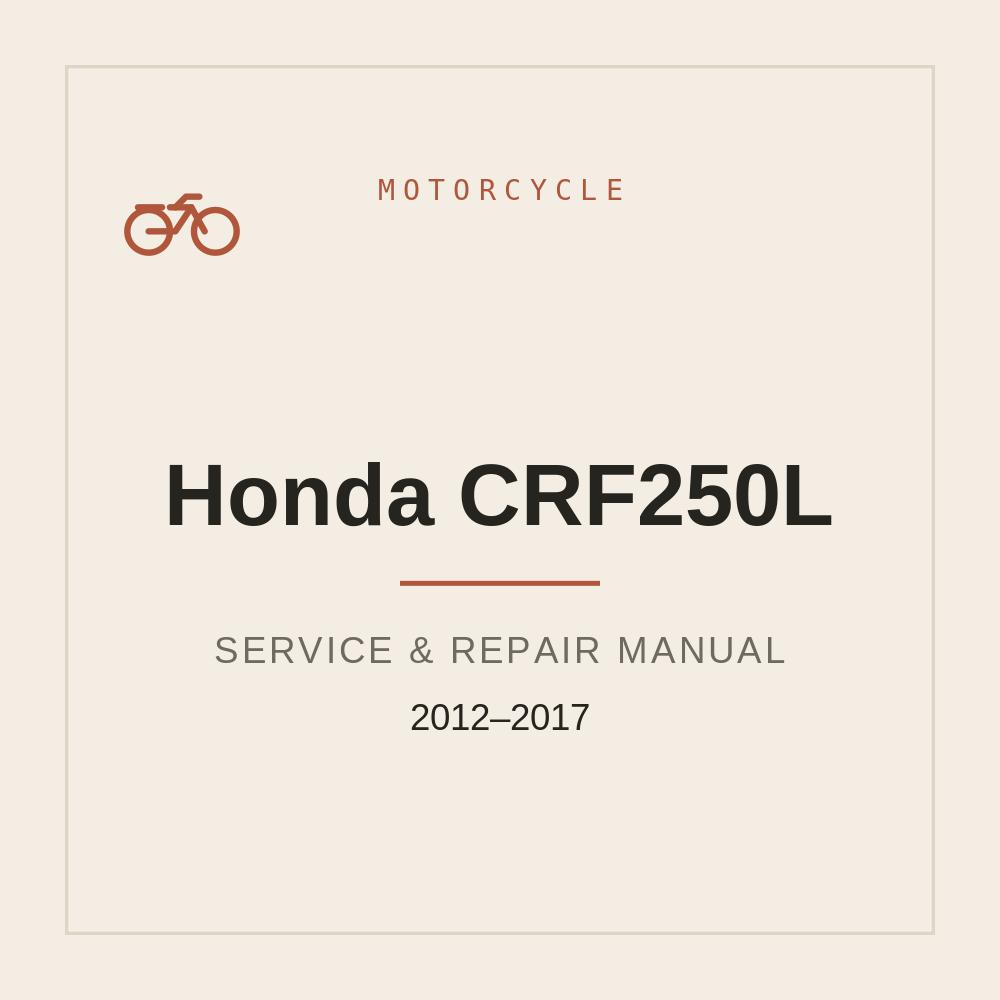 Service Repair manual for Honda CRF250L (2012-2017) — repair manual cover