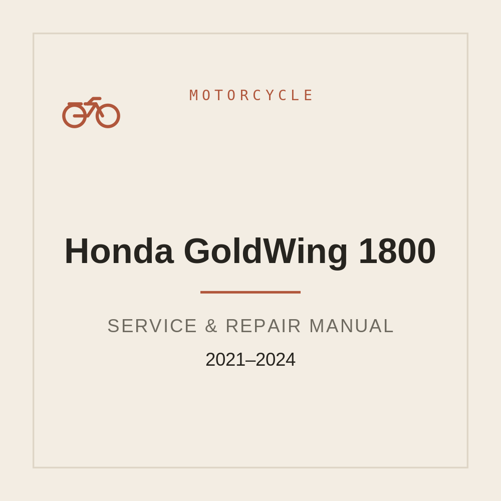 Service Repair manual For Honda GoldWing 1800 (2021-2024) — repair manual cover