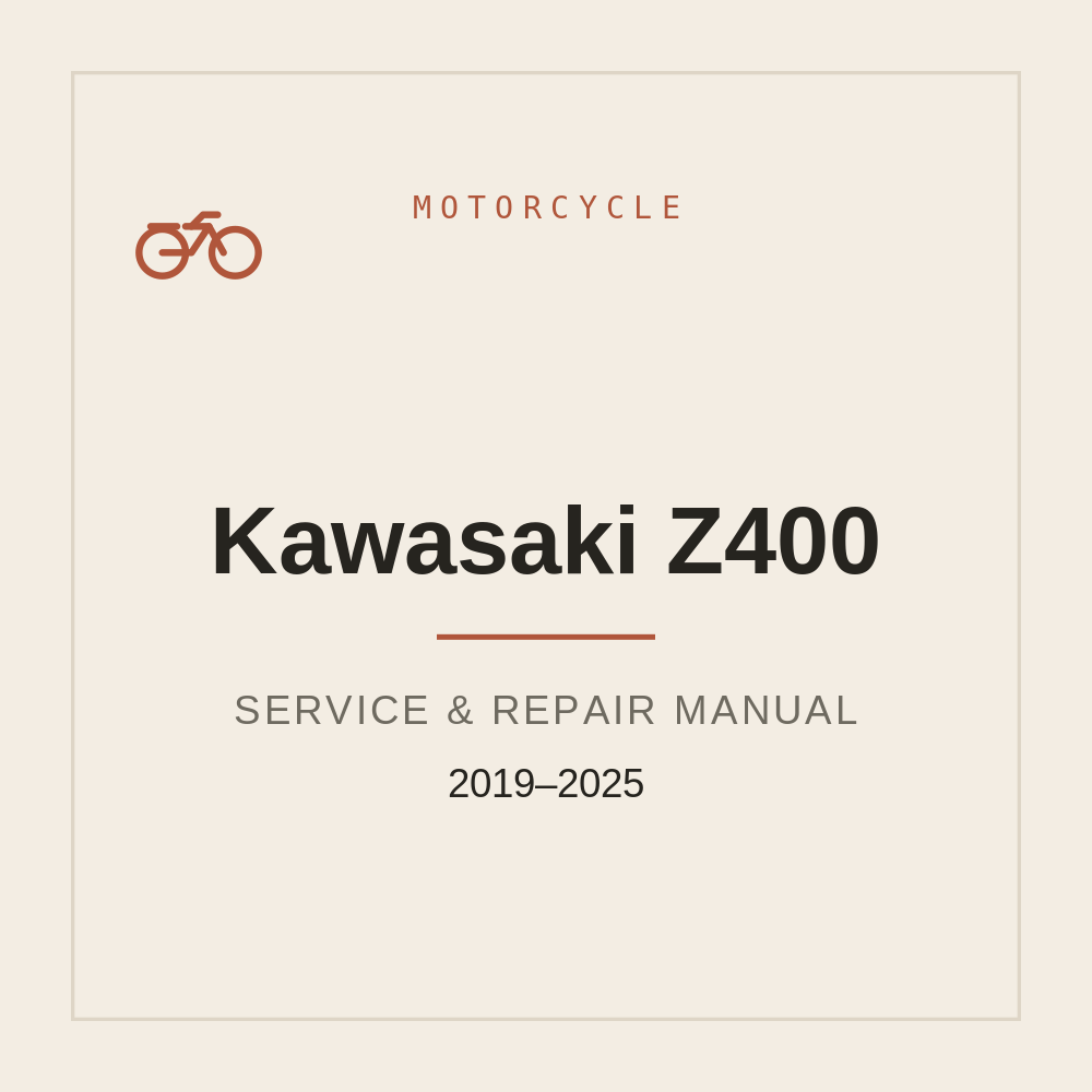 Service Repair manual for Kawasaki Z400 (2019-2025) — repair manual cover