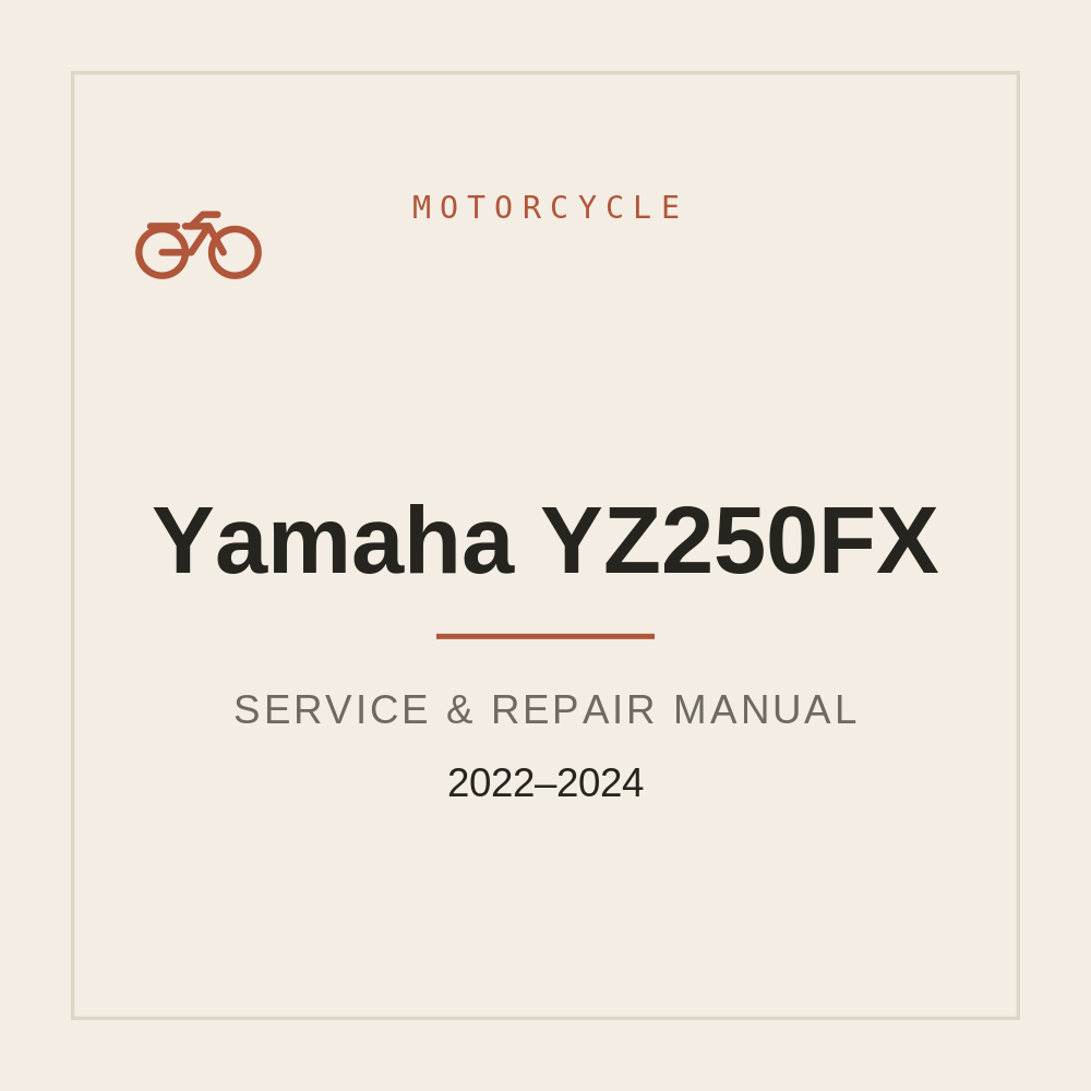 Service Repair manual for Yamaha YZ250FX 2022-2024 — repair manual cover