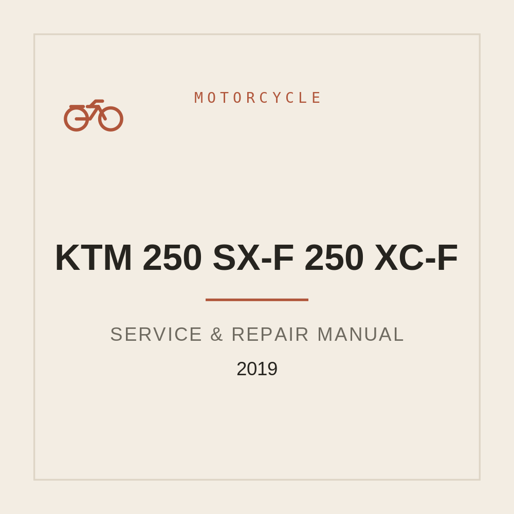 Service Workshop manual for KTM 250 SX-F 250 XC-F | 2019 — repair manual cover