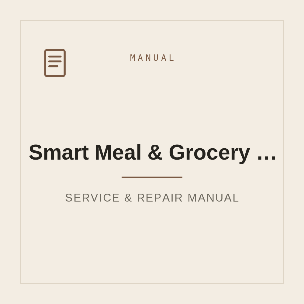 Smart Meal & Grocery Tracker-Google Sheets Recipe Organizer — repair manual cover