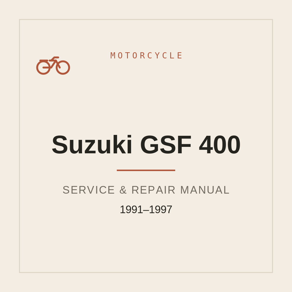 Suzuki GSF 400 Repair manual 1991-1997 — repair manual cover