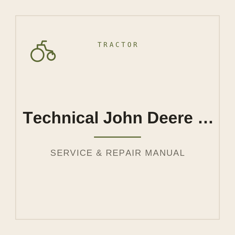 Technical Manual John Deere F510 F525 — repair manual cover
