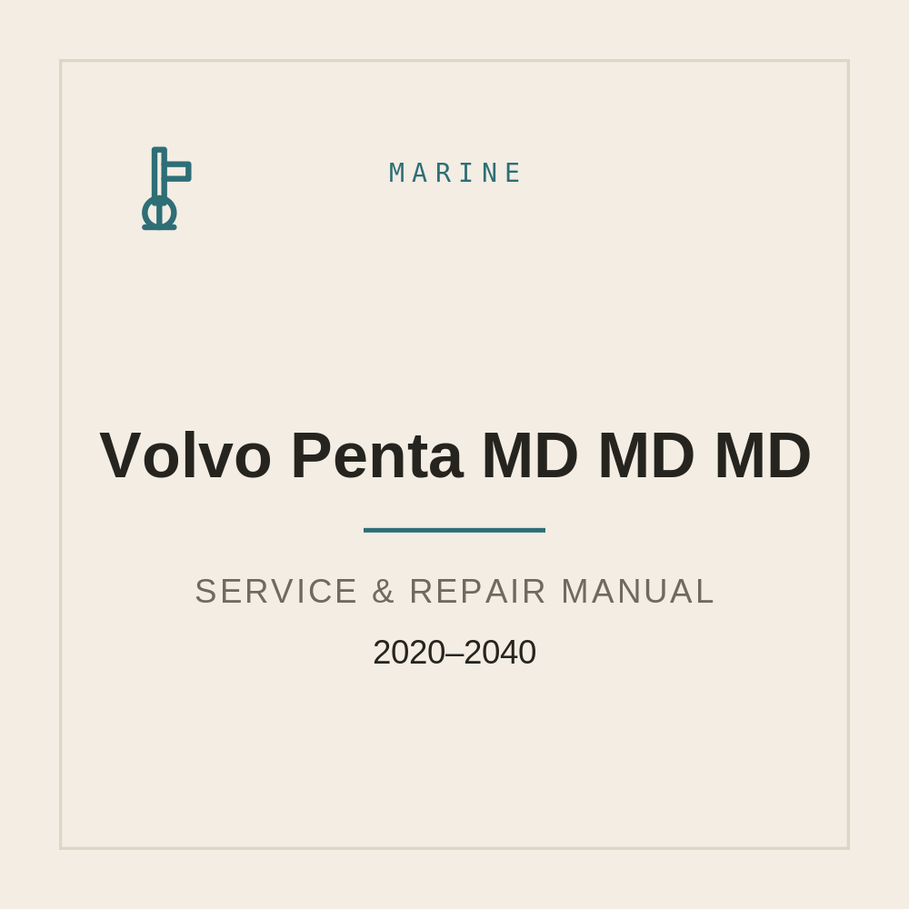Volvo Penta MD2020 MD2030 MD2040 Workshop Service Manual — repair manual cover