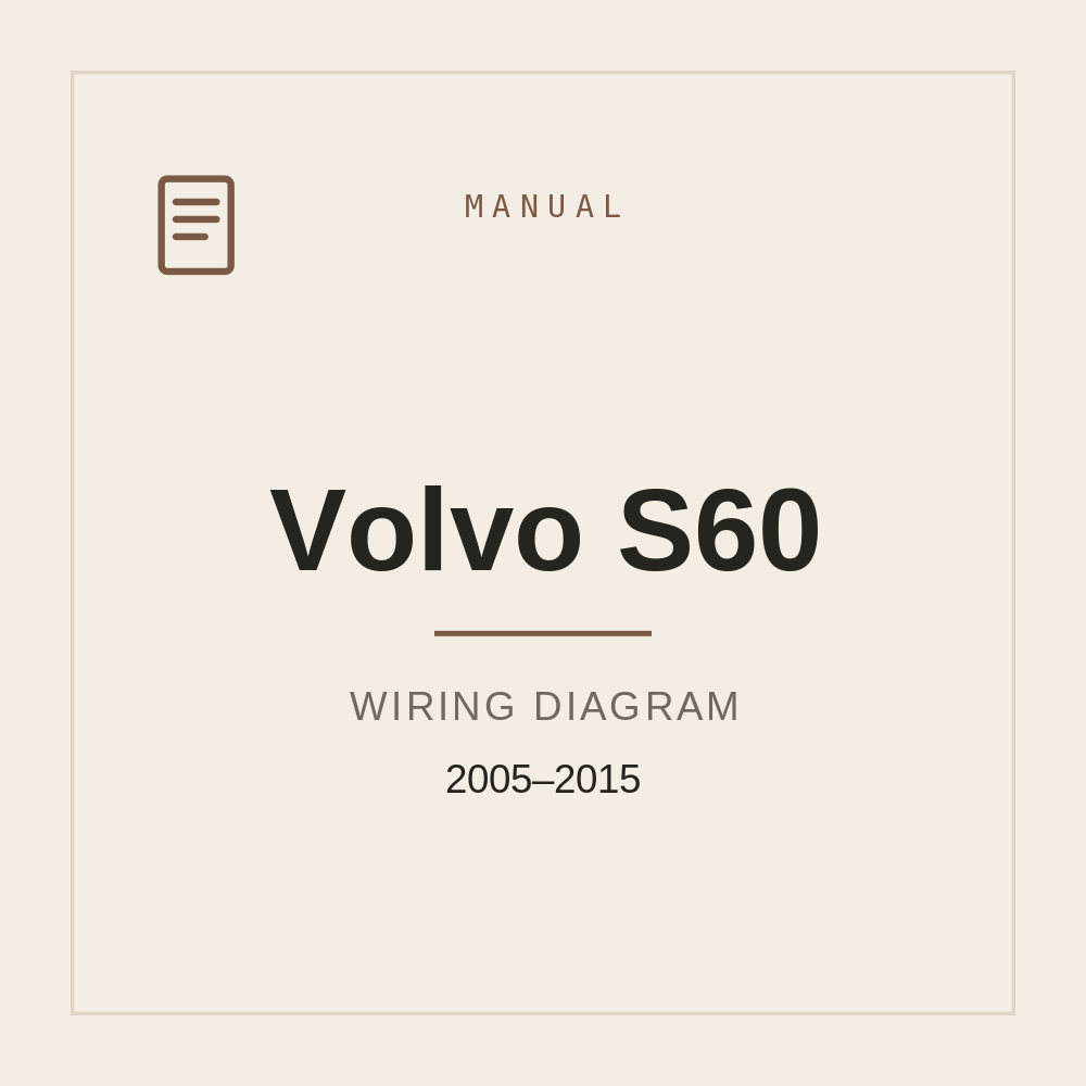 Volvo S60 2005-2015 Wiring Diagram — repair manual cover