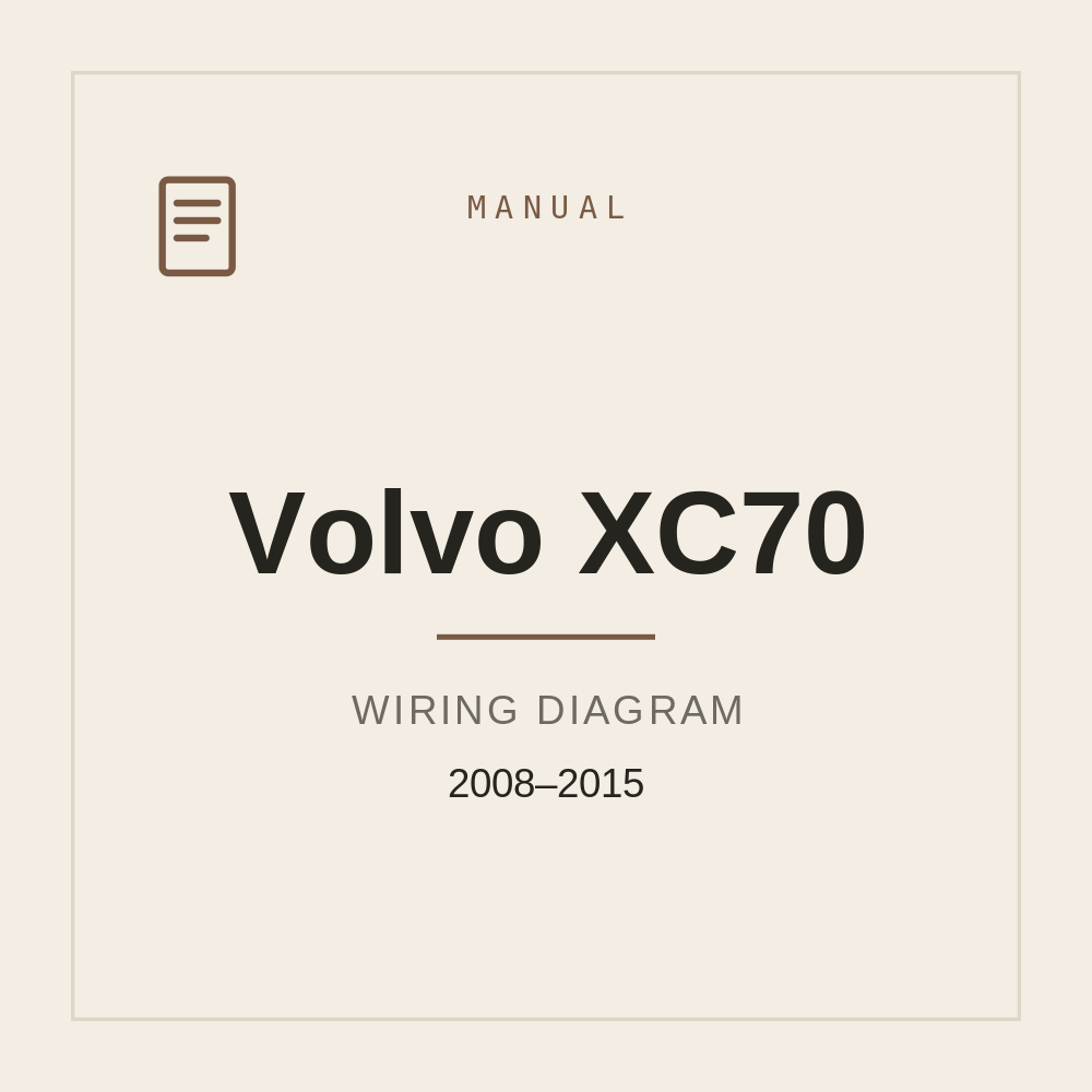 Volvo XC70 2008-2015 Wiring Diagram — repair manual cover