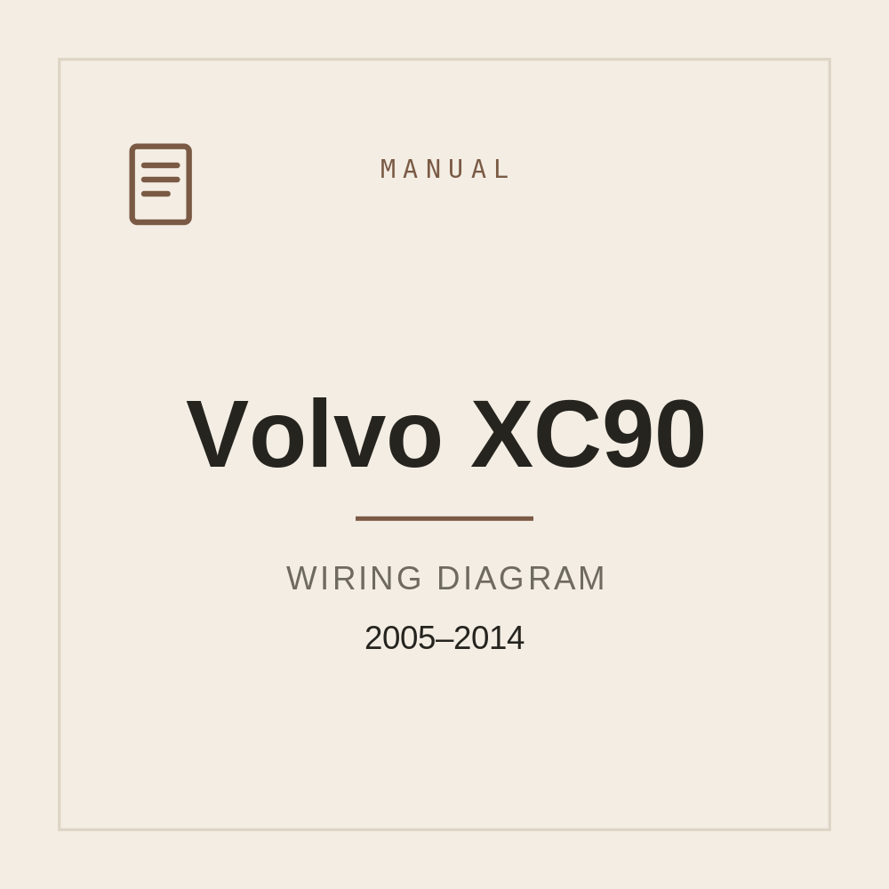 Volvo XC90 2005-2014 Wiring Diagram — repair manual cover