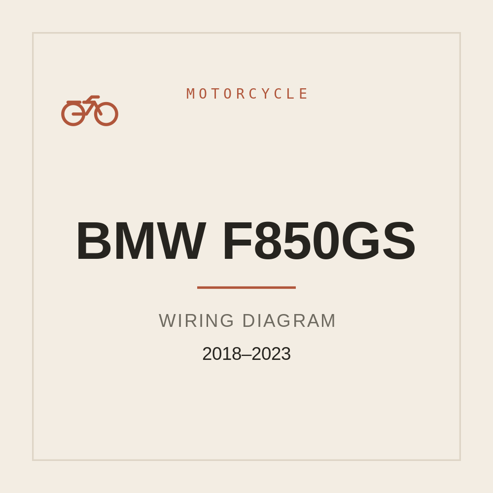 Wiring Diagram for BMW F850GS 2018-2023 — repair manual cover