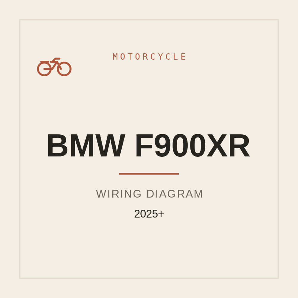 Wiring Diagram for BMW F900XR 2025 Onwards — repair manual cover