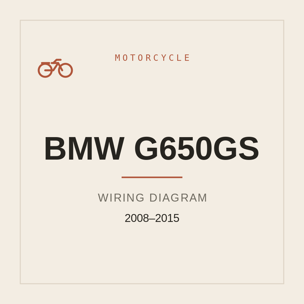 Wiring Diagram for BMW G650GS 2008-2015 — repair manual cover
