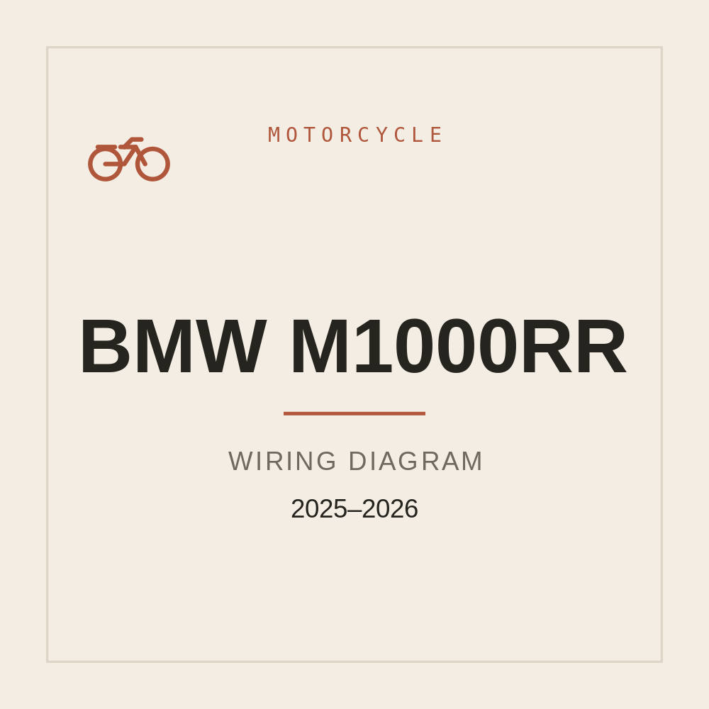 Wiring Diagram for BMW M1000RR 2025-2026 — repair manual cover