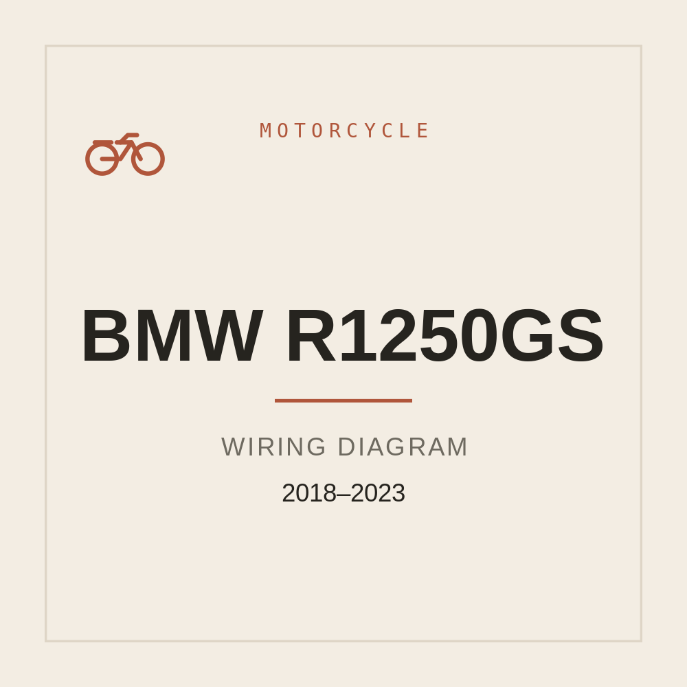Wiring Diagram for BMW R1250GS 2018-2023 — repair manual cover