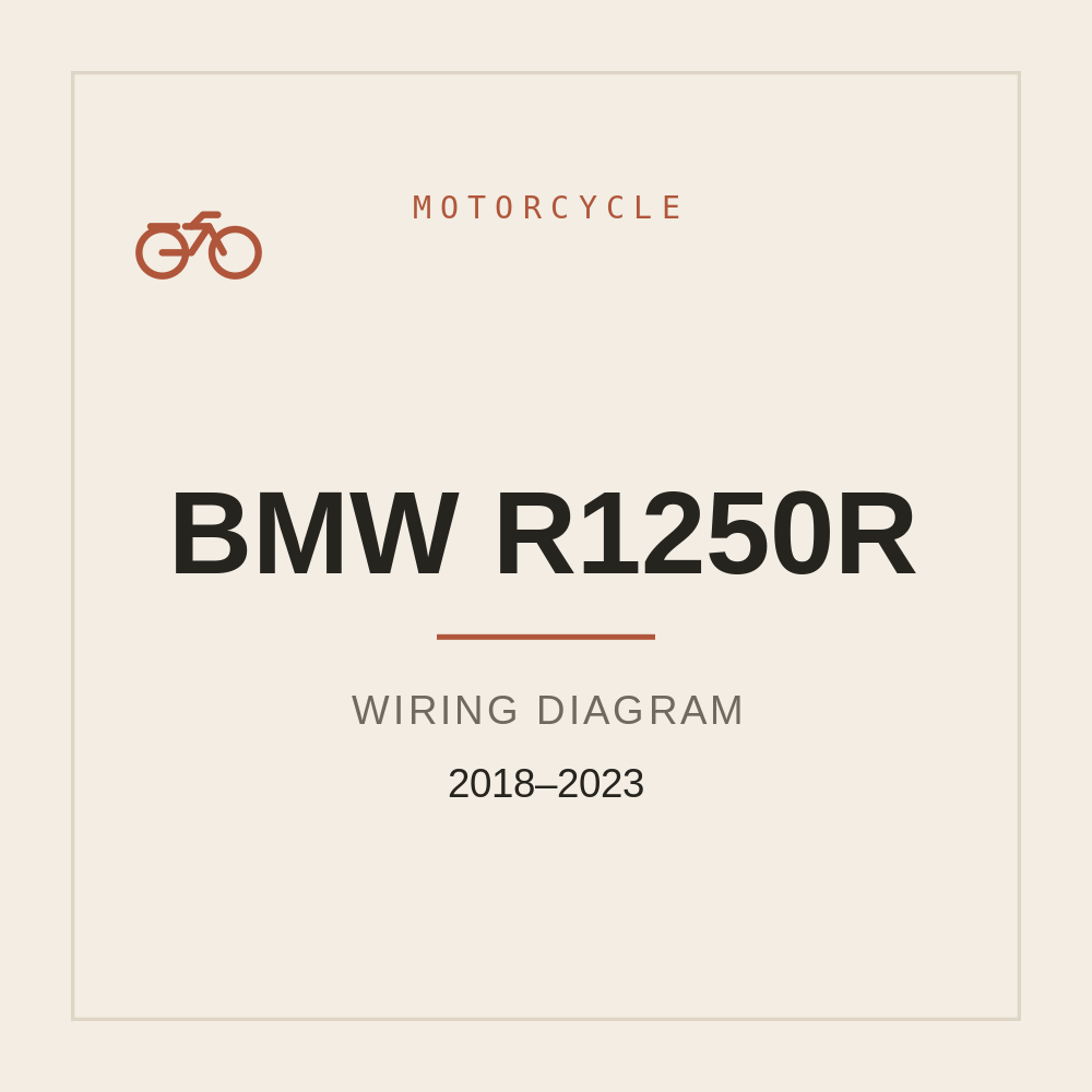 Wiring Diagram for BMW R1250R 2018-2023 — repair manual cover