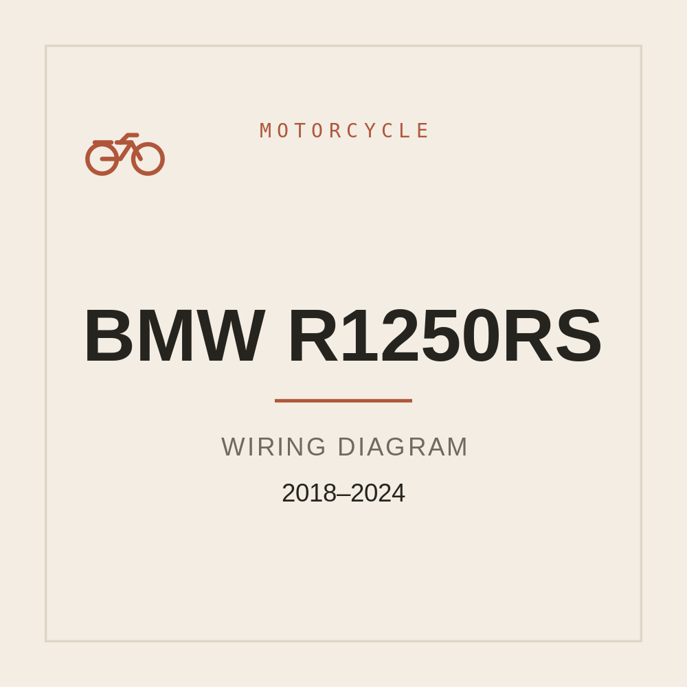 Wiring Diagram for BMW R1250RS 2018 2019 2020 2021 2022 2023 2024 — repair manual cover