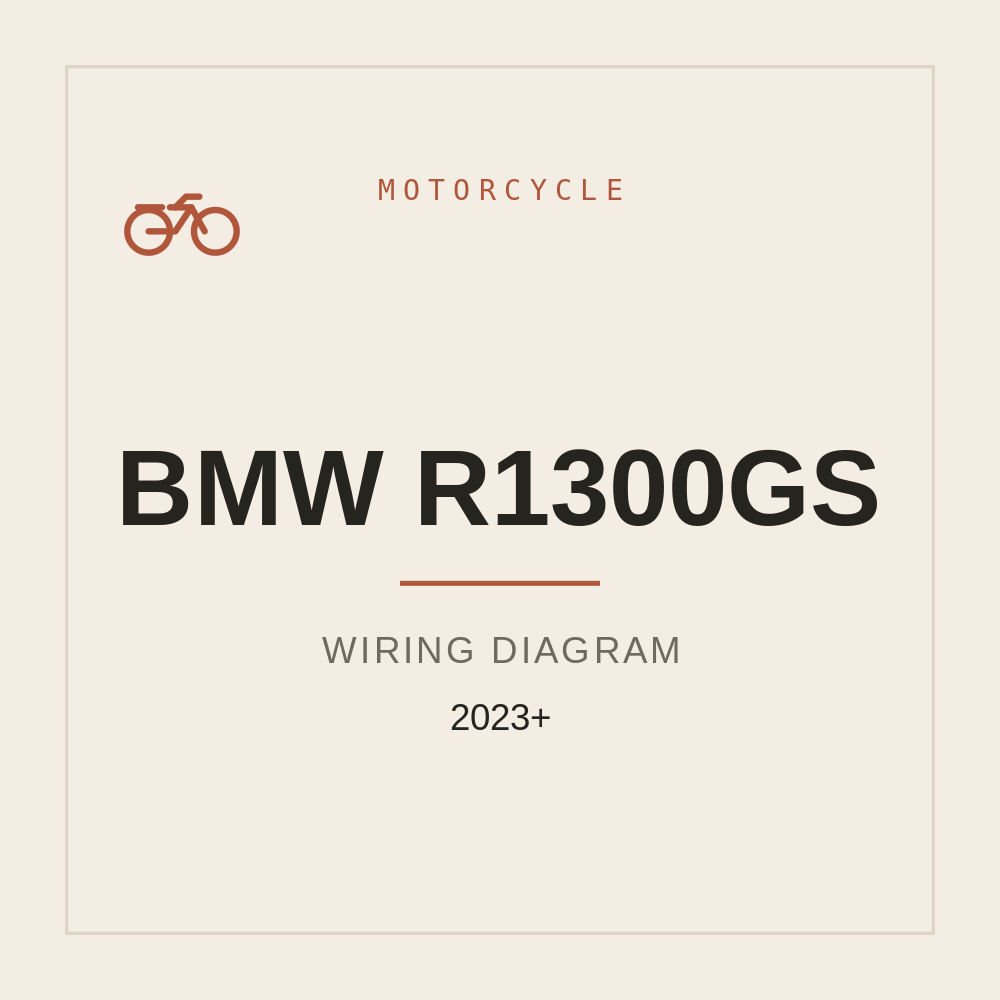 Wiring Diagram for BMW R1300GS 2023 onwards — repair manual cover
