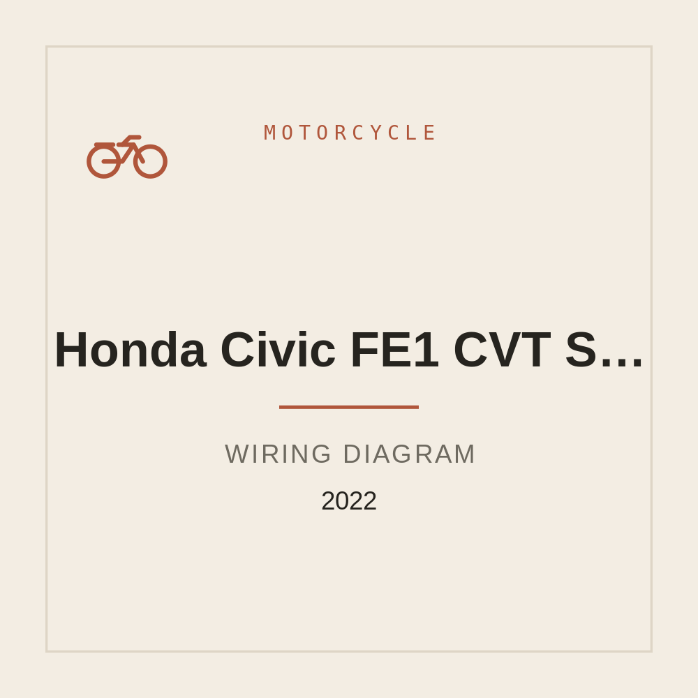 Wiring Diagram for Honda Civic FE1 CVT Sedan 2022 Wiring Diagram — repair manual cover