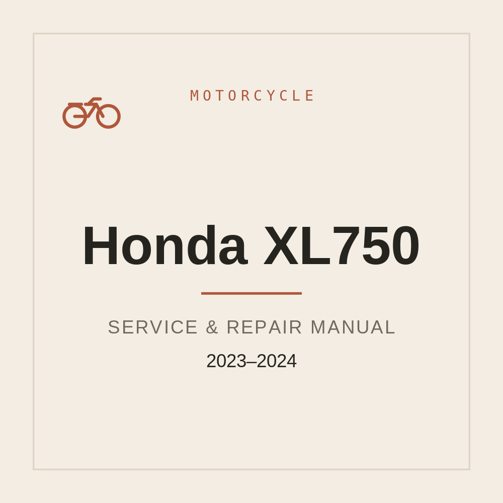 Workshop Manual for Honda XL750 (2023-2024) — repair manual cover