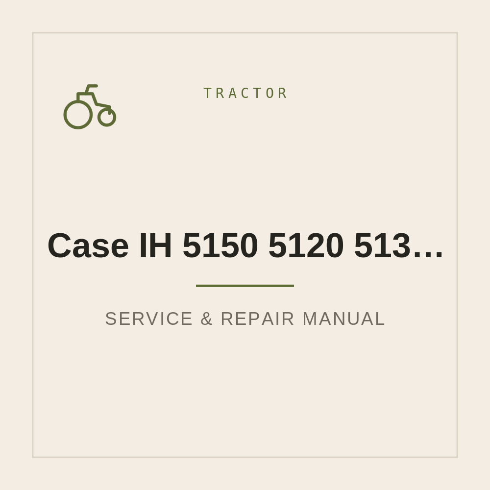 Workshop Service Manual Case IH 5150 5120 5130 5140 — repair manual cover