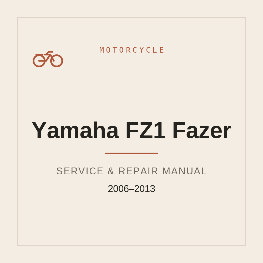 Yamaha FZ1 Fazer Service workshop manual 2006-2013 — repair manual cover