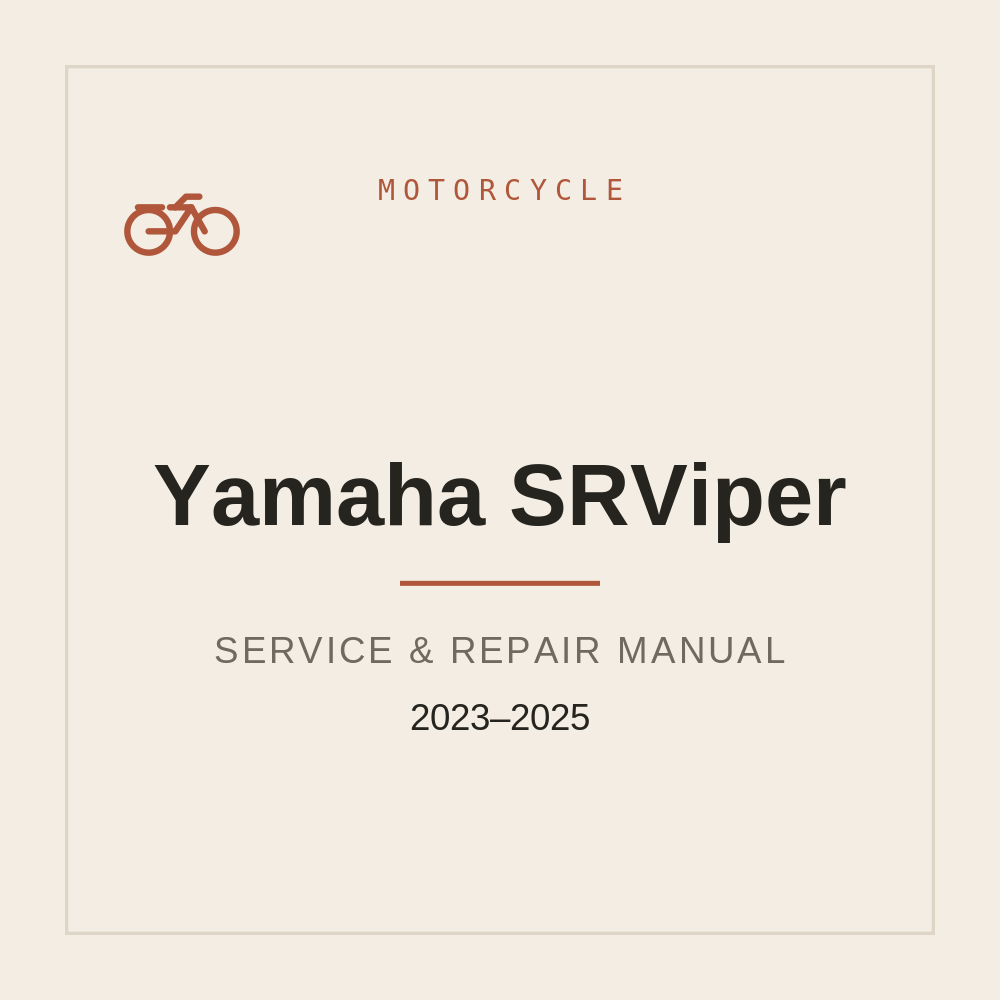 Yamaha SRViper Service Manual 2023-2025 — repair manual cover
