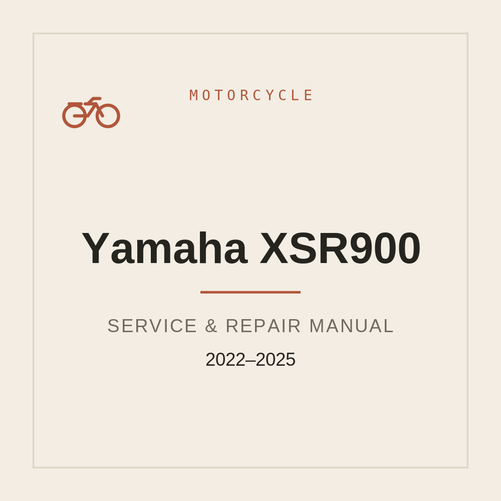 Yamaha XSR900 Service Manual (2022-2025) — repair manual cover