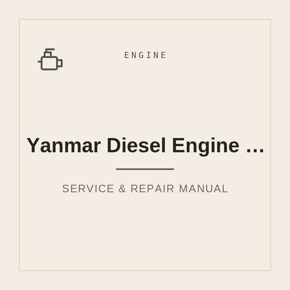 Yanmar Diesel Engine L70AE L75AE L90AE L100AE L40AE Workshop Service Manual — repair manual cover