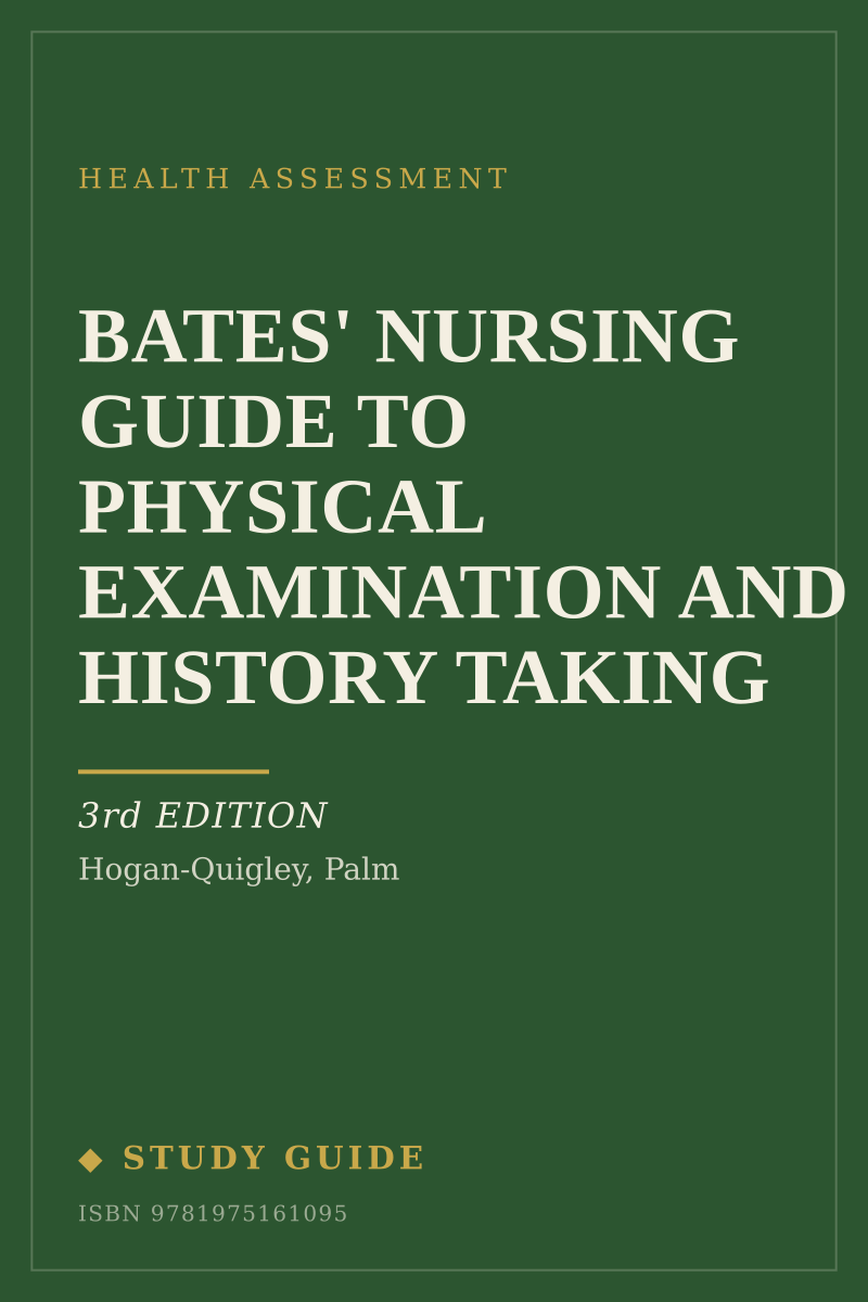 Bates' Nursing Guide to Physical Examination and History Taking (3rd Edition) study guide cover