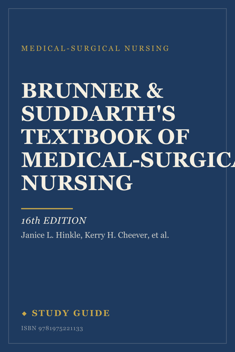 Brunner & Suddarth's Textbook of Medical-Surgical Nursing (16th Edition) study guide cover