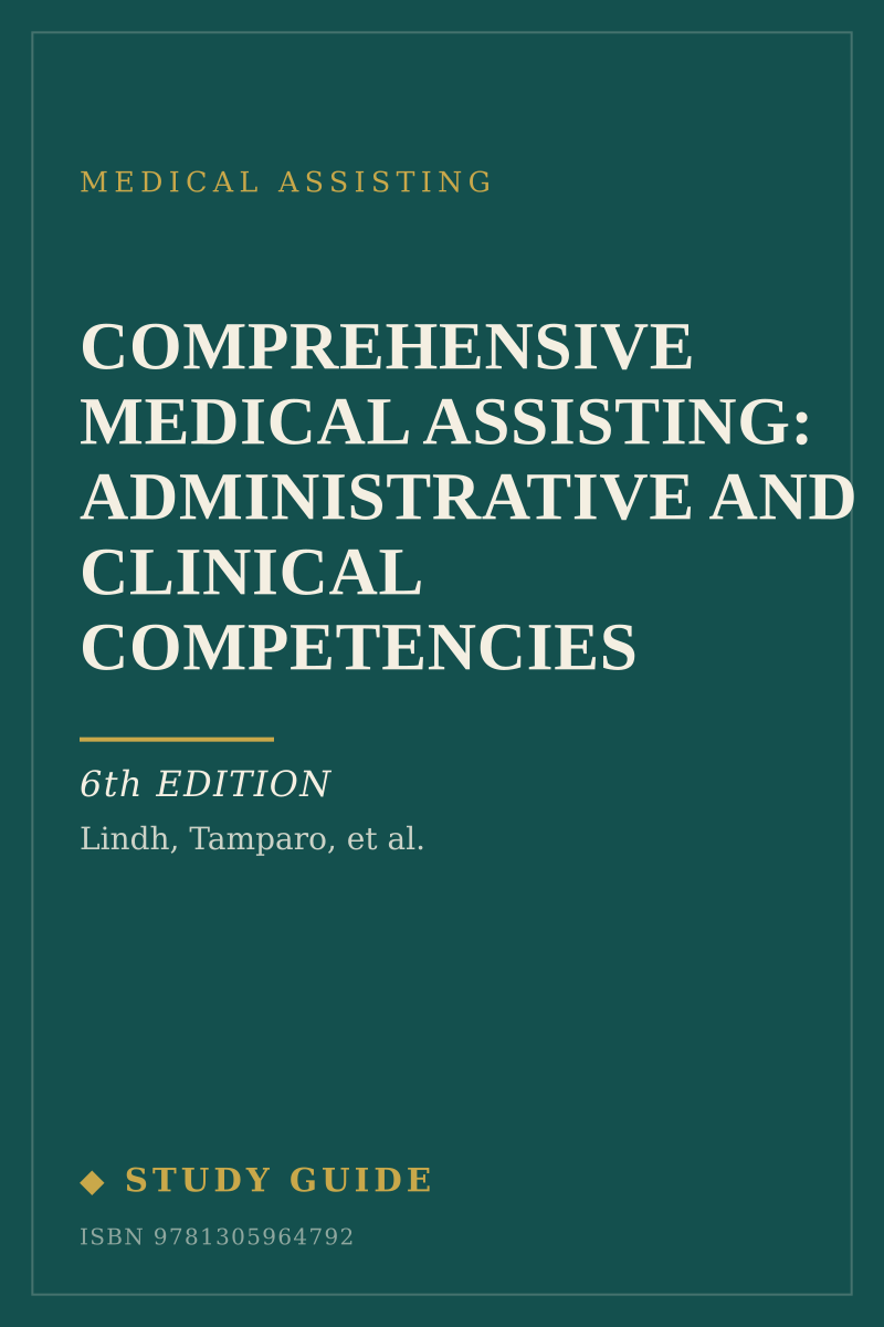 Comprehensive Medical Assisting: Administrative and Clinical Competencies (6th Edition) study guide cover