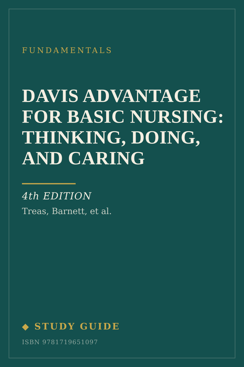 Davis Advantage for Basic Nursing: Thinking, Doing, and Caring (4th Edition) study guide cover