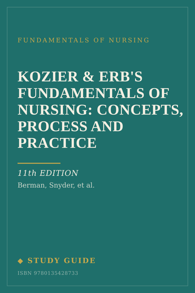 Kozier & Erb's Fundamentals of Nursing: Concepts, Process and Practice (11th Edition) study guide cover