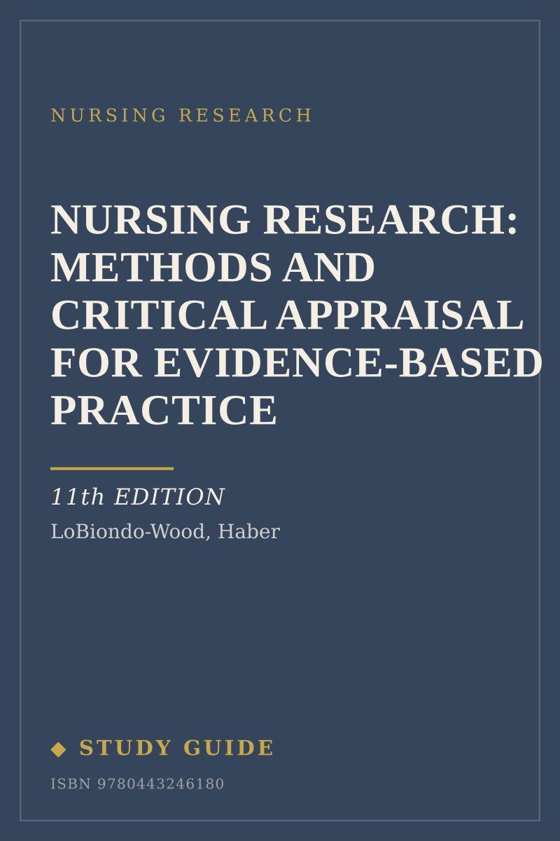 Nursing Research: Methods and Critical Appraisal for Evidence-Based Practice (11th Edition) study guide cover