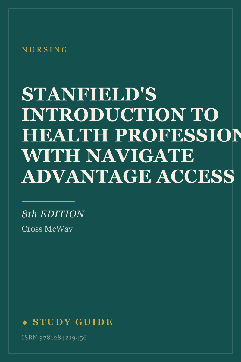 Stanfield's Introduction to Health Professions with Navigate Advantage Access (8th Edition) study guide cover