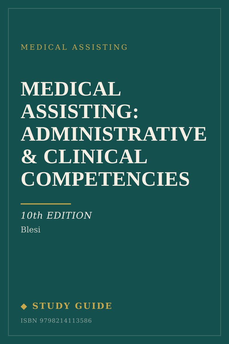 Medical Assisting: Administrative & Clinical Competencies (10th Edition) study guide cover
