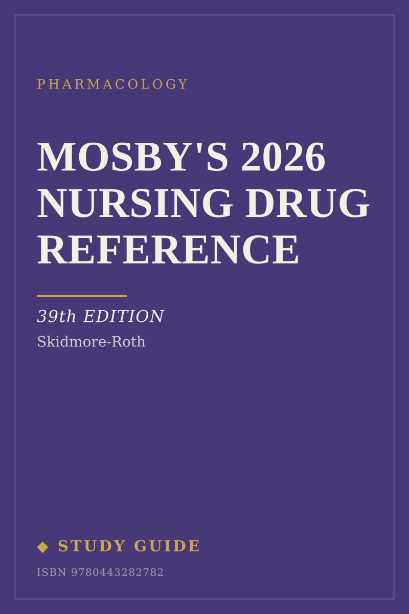 Mosby's 2026 Nursing Drug Reference (39th Edition) study guide cover