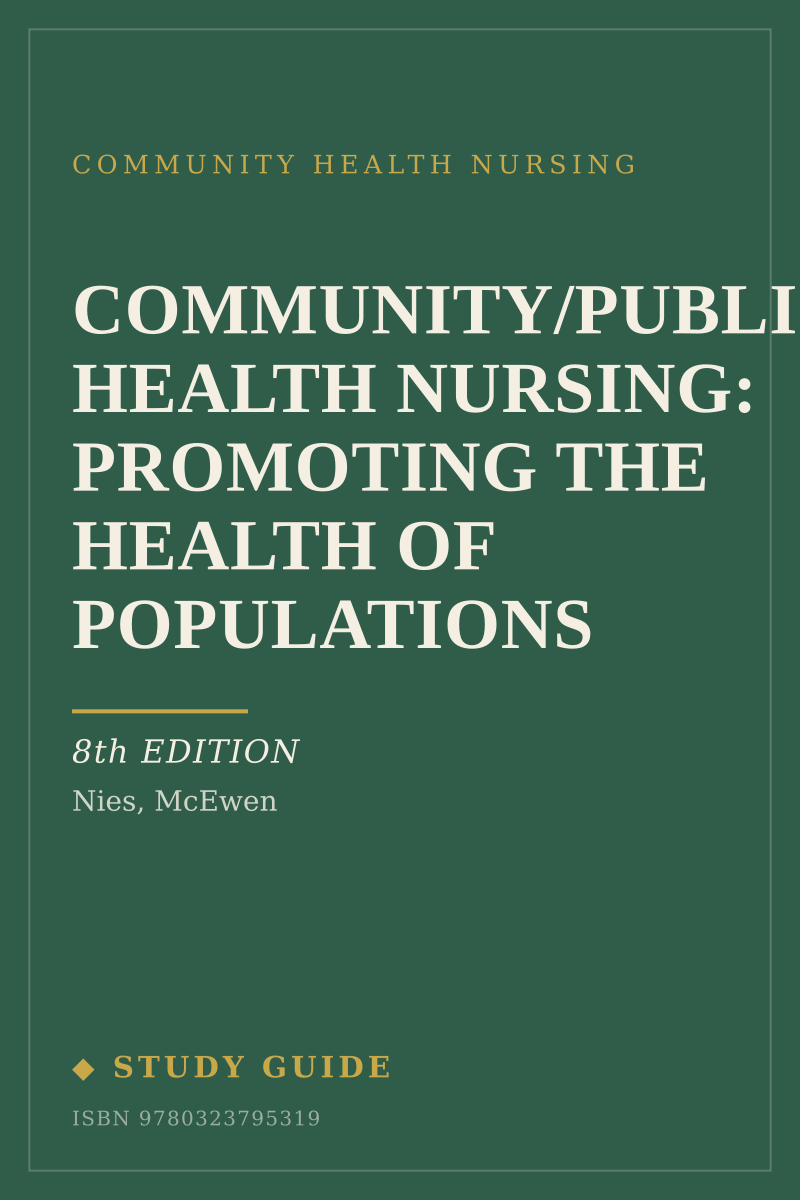 Community/Public Health Nursing: Promoting the Health of Populations (8th Edition) study guide cover