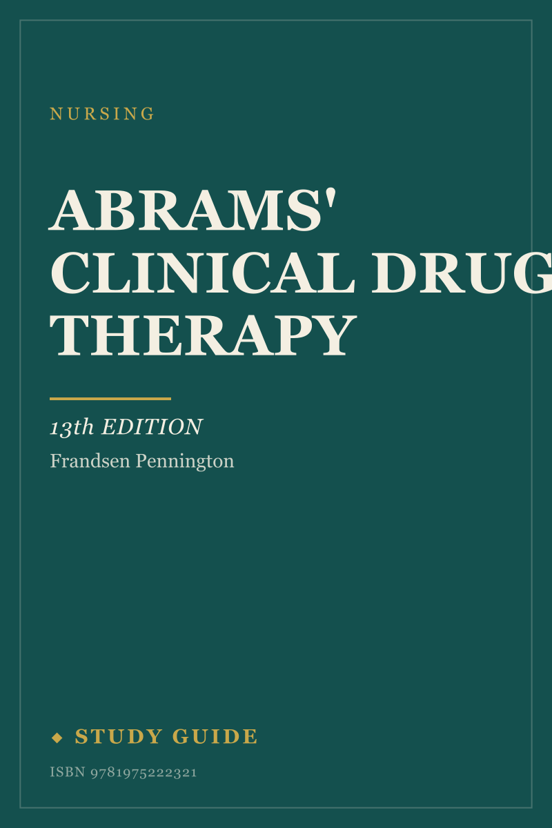 Abrams' Clinical Drug Therapy (13th Edition) study guide cover