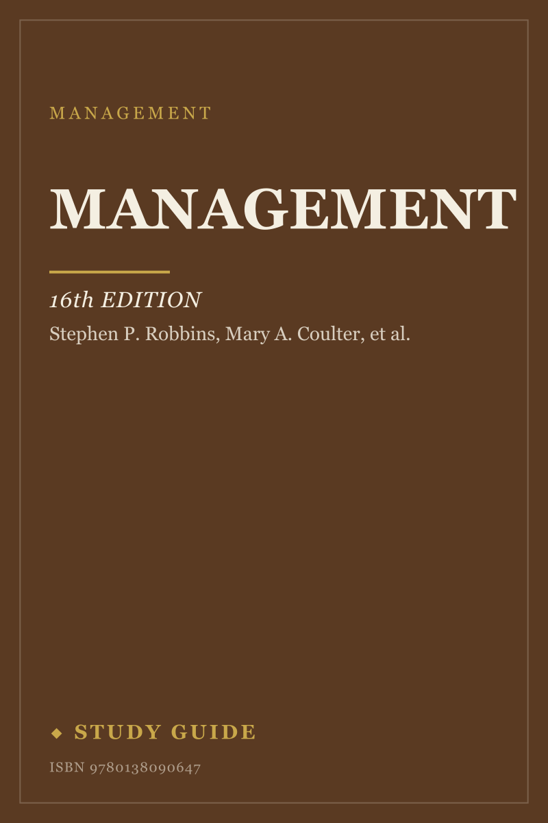 Management (16th Edition) study guide cover