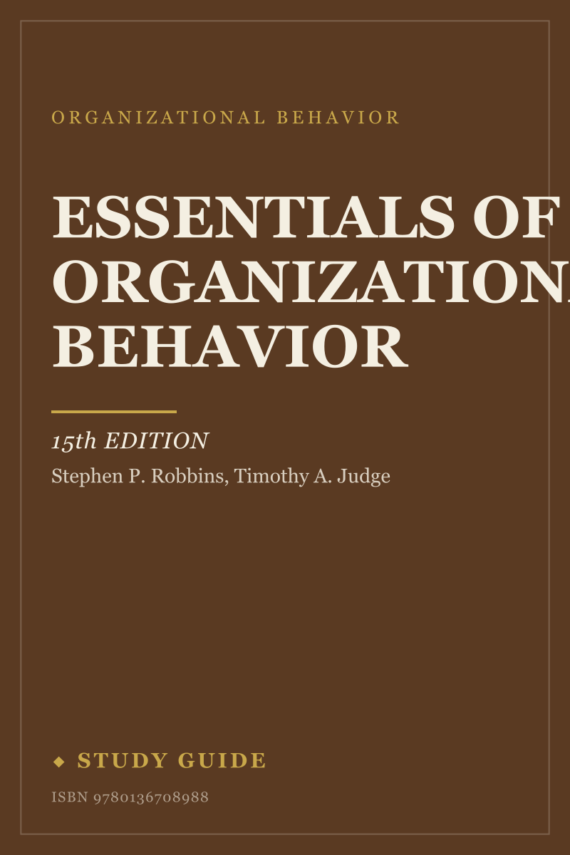 Essentials of Organizational Behavior (15th Edition) study guide cover