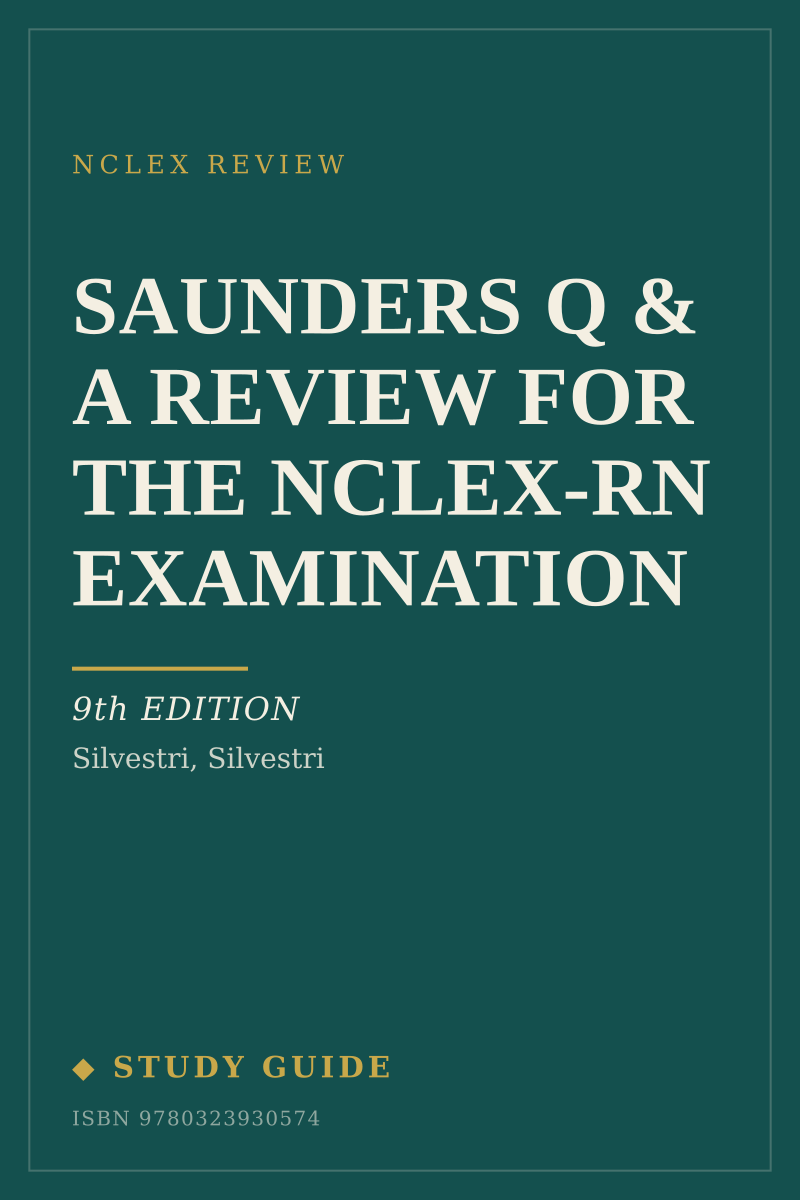Saunders Q & A Review for the NCLEX-RN Examination (9th Edition) study guide cover