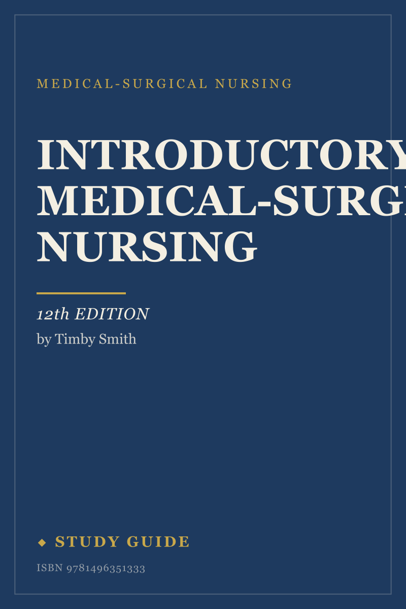 Introductory Medical-Surgical Nursing (12th Edition) study guide cover