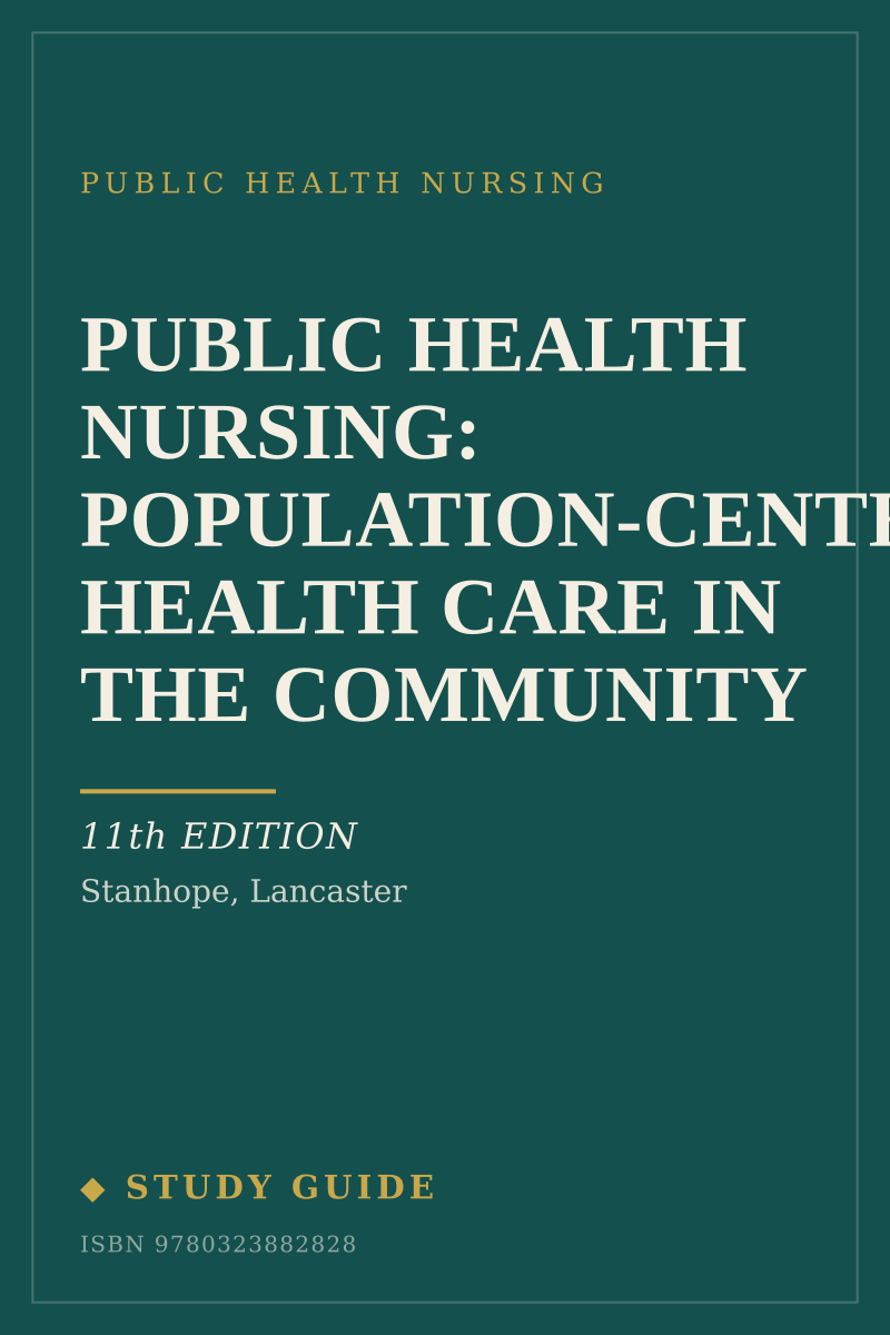 Public Health Nursing: Population-Centered Health Care in the Community (11th Edition) study guide cover