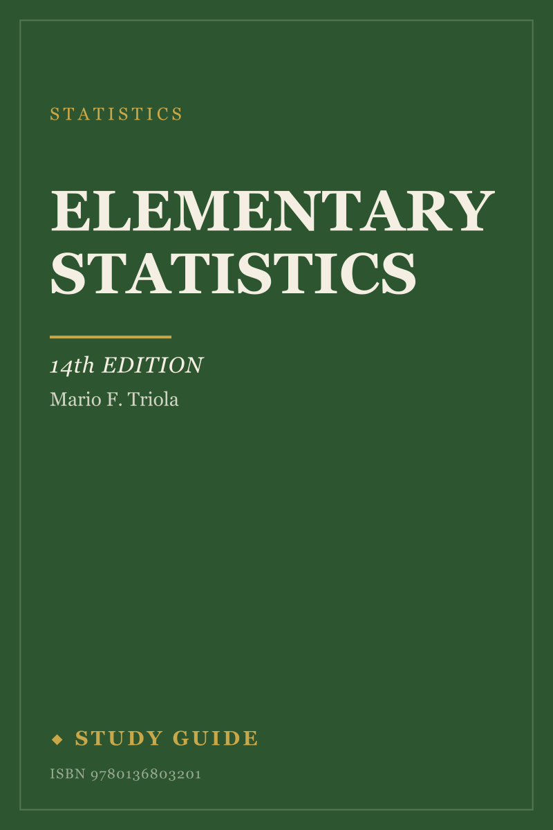 Elementary Statistics (14th Edition) study guide cover