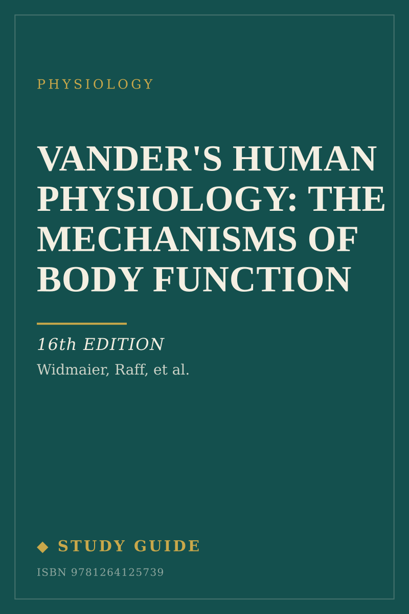 Vander's Human Physiology: The Mechanisms of Body Function (16th Edition) study guide cover
